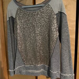 Gray Sequin Women's Top